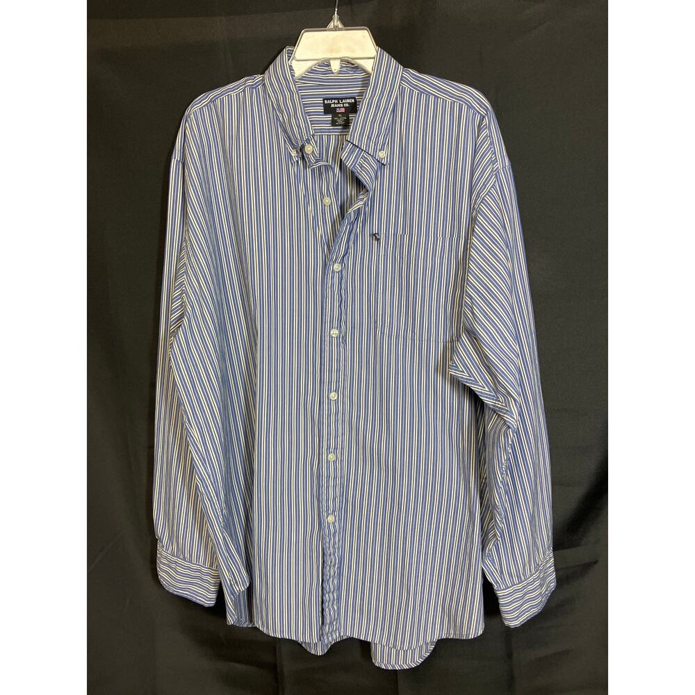 Men's Ralph Lauren Jeans Co. Long Sleeve Blue Striped XL Button Down